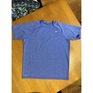 Nike Dri-FIT Mens L Blue Performance T-Shirt UPF 40+ Raglan Superman Style